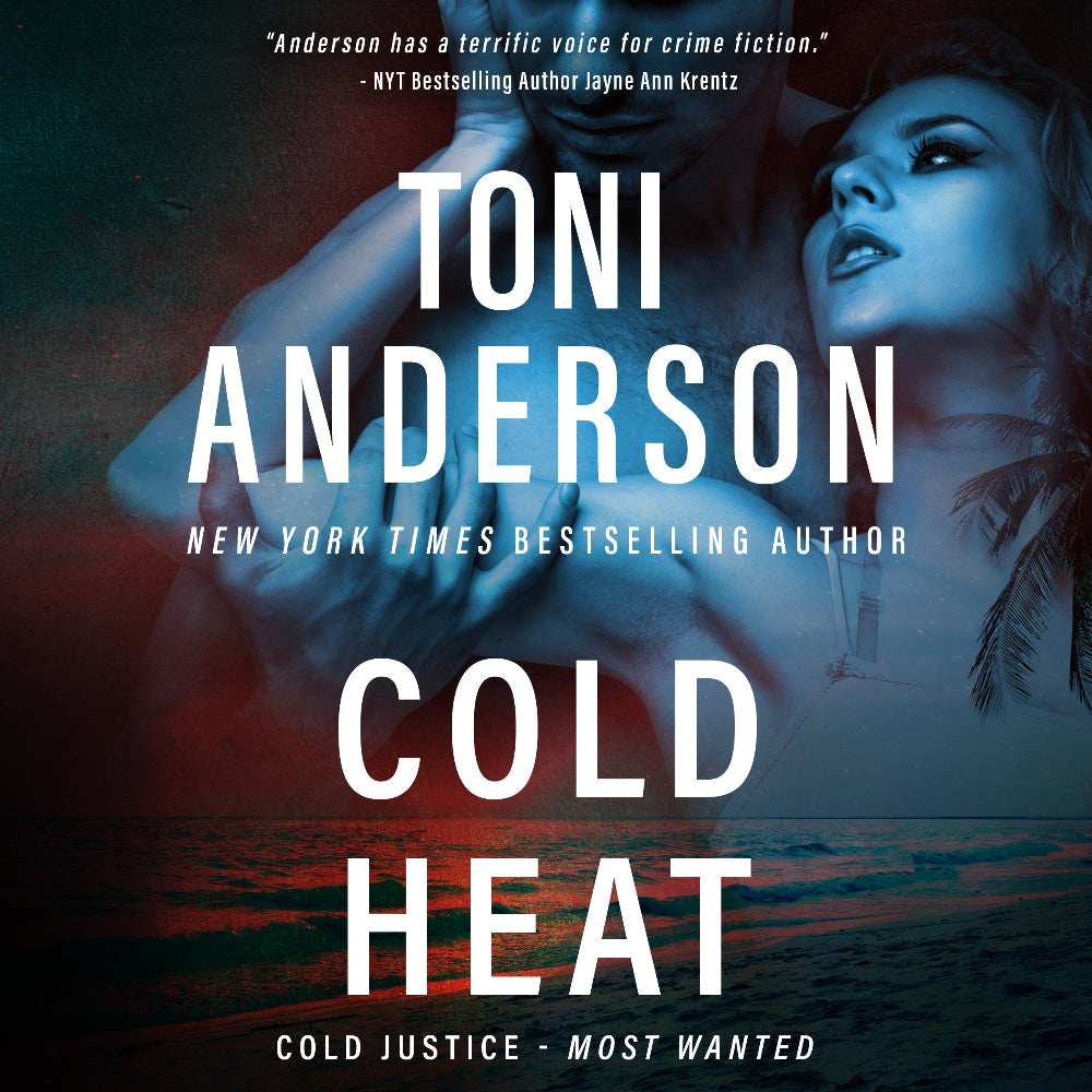 Book cover of 'Cold Heat' by Toni Anderson featuring a woman and a man in a tense moment.