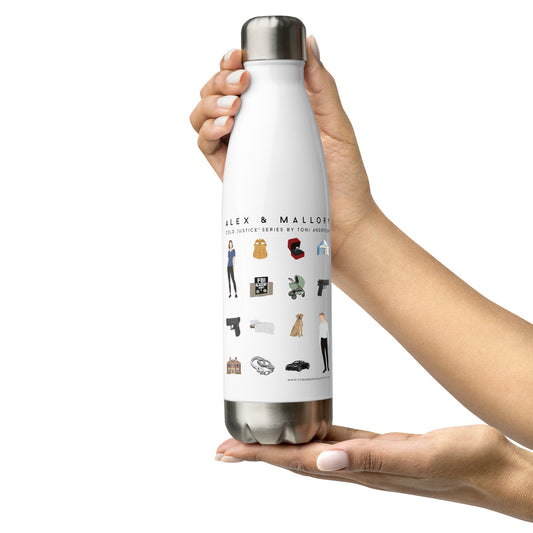 Alex & Mallory Grid - Stainless Steel Water Bottle